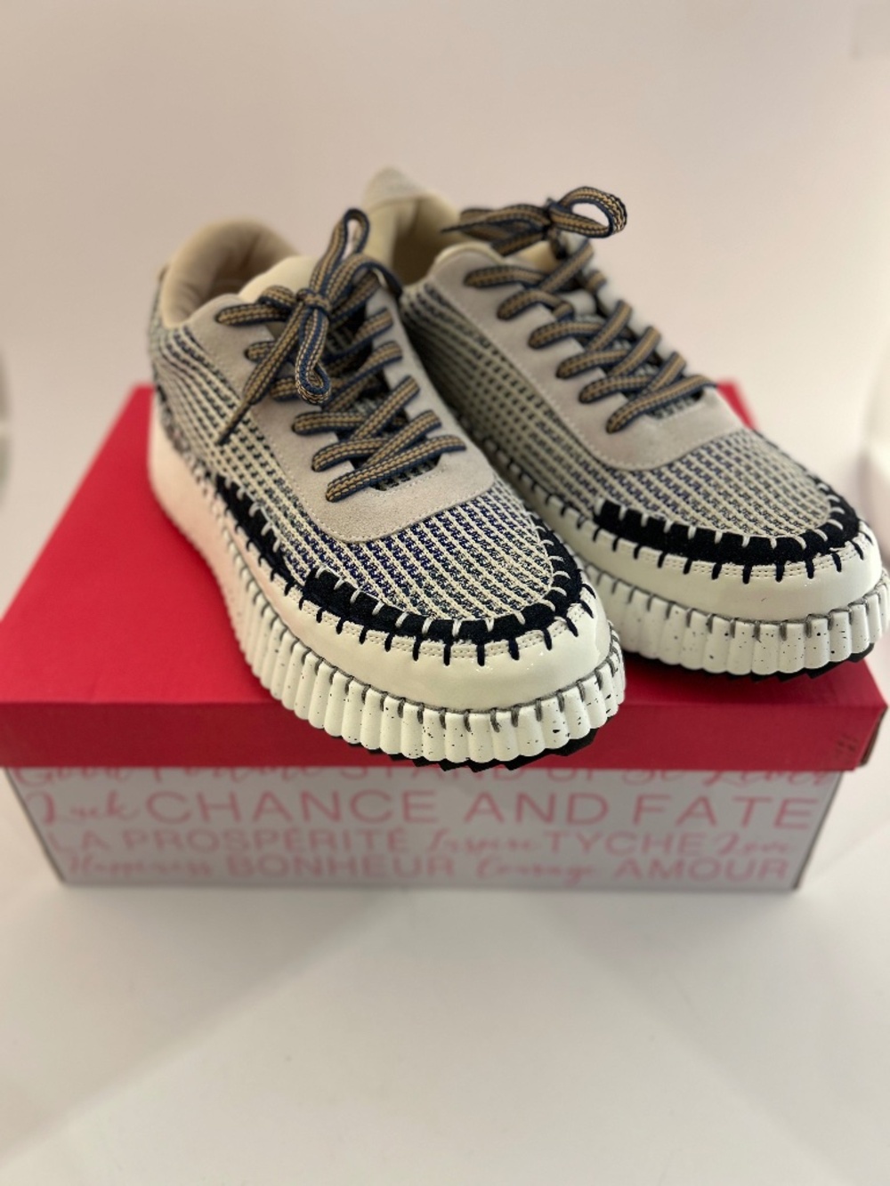 Tyche Sneak Away Platform Sneakers – Navy/Cream – Size 39 – NIB